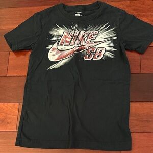 Nike Black Short Sleeve Tee with Red & White SB Graphic
